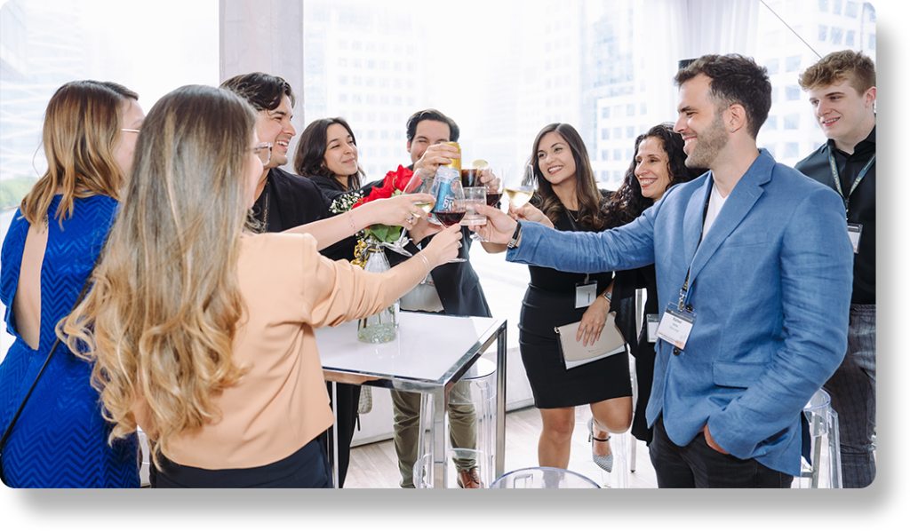 group of people enjoying cocktails