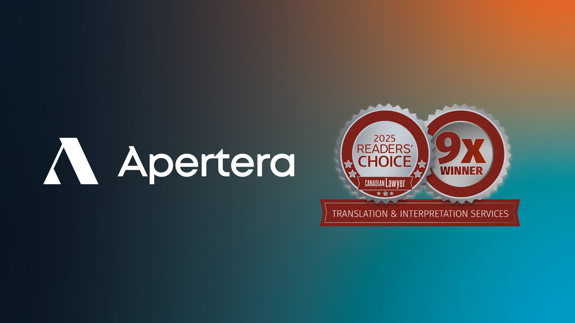 Apertera Wins 9th Consecutive Readers’ Choice Award from Canadian Lawyer Magazine